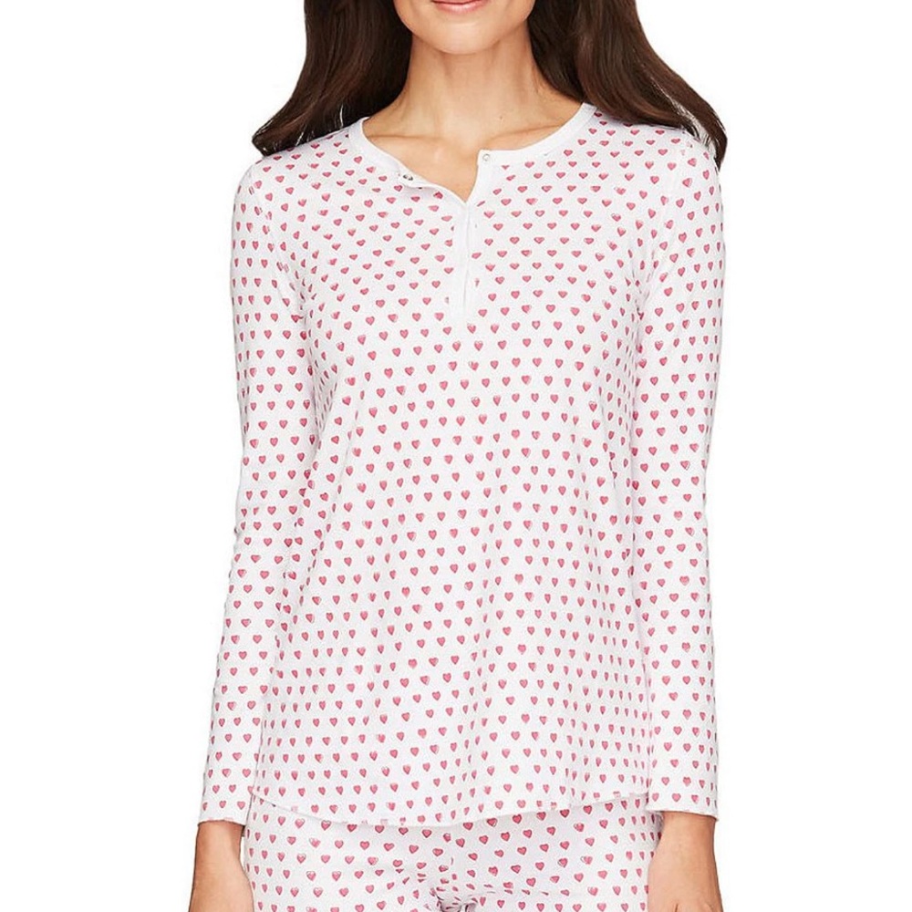 Roller Rabbit Long-sleeve Pink Heart Pajama Set - Size XS